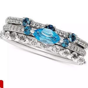 3-Pc. Set Topaz Stacking Rings in Sterling Silver